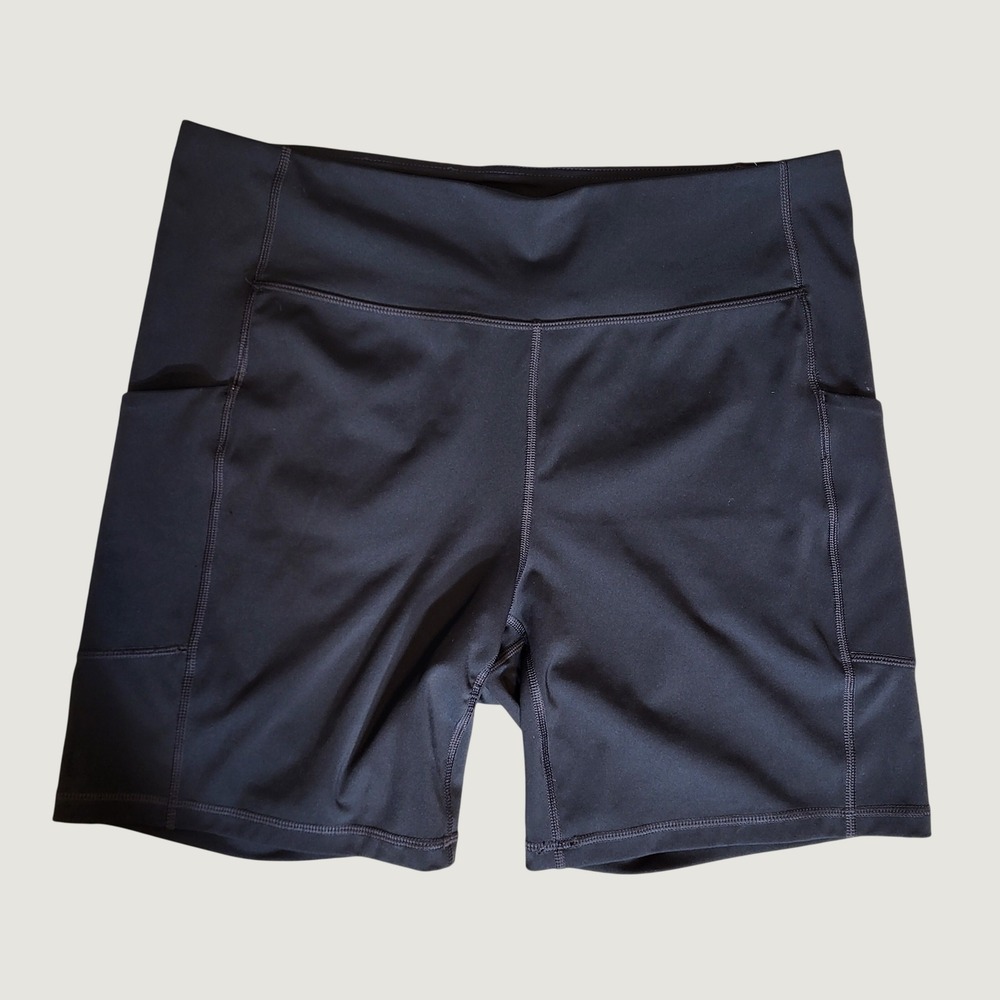 Tek Gear Ultrastretch Bike Shorts Womens 1X Black Athletic Pockets RN73277